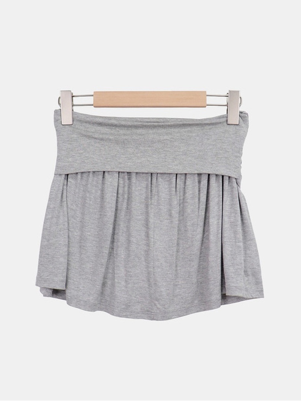 Garage Grey Fold-Over Waist Mini Skirt
